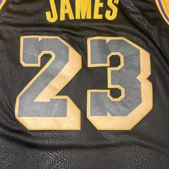LA Lakers LeBron James #23 Nike Wish NBA Swingman Jersey Size 56 Black Stitched - Picture 12 of 16